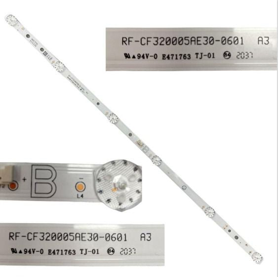 Tira 6 leds JVC LT-32VH3905 TYPE B RF-CF320005AE30-0601 E471763 swap / de desmontaje
