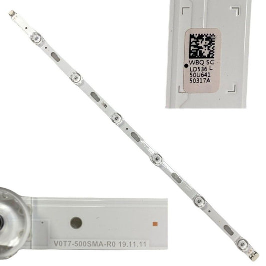Tira 6 Leds Samsung UE50TU7105K V0T7-500SMA-R0 BN96-50317A swap de desmontaje