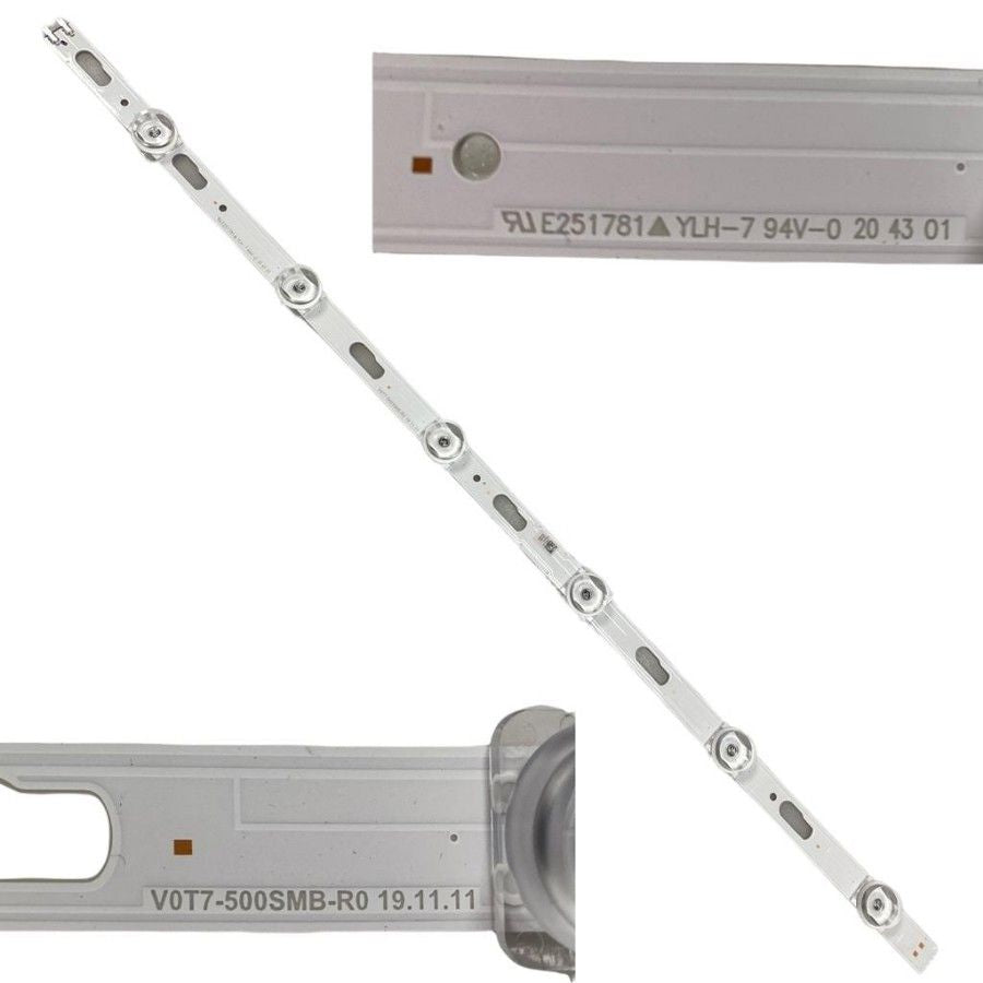 Tira 6 Leds Samsung UE50TU7105K V0T7-500SMB-R0 BN96-50318A swap de desmontaje
