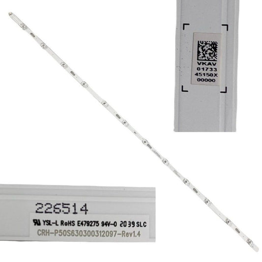 Tira 12 Leds Samsung UE50AU8005K BN96-45150X CRH-P50S630300312097-Rev1.4 swap de desmontaje