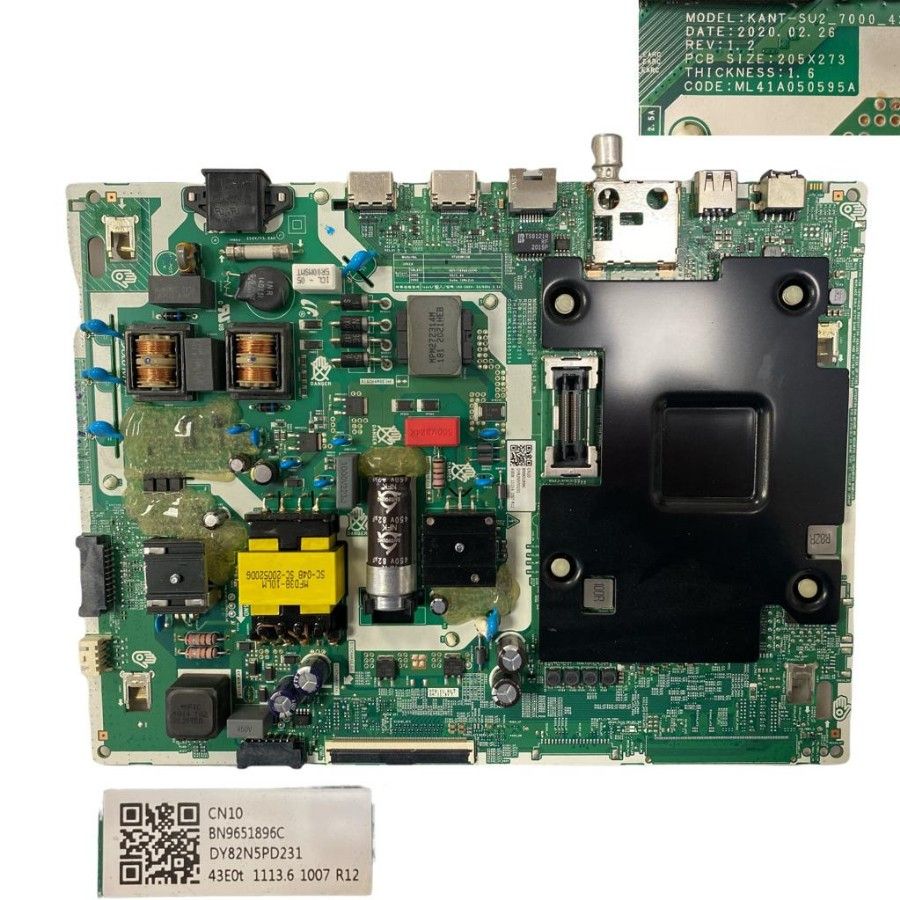 Placa Main Samsung UE43TU7095U BN9651896C KANT-SU2_7000_43_WW swap de desmontaje