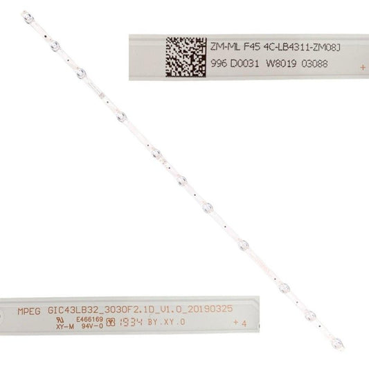 Tira 11 Leds TCL 43DP600 GIC43LB32_3030F2.1D_V1.0_20190325 swap de desmontaje