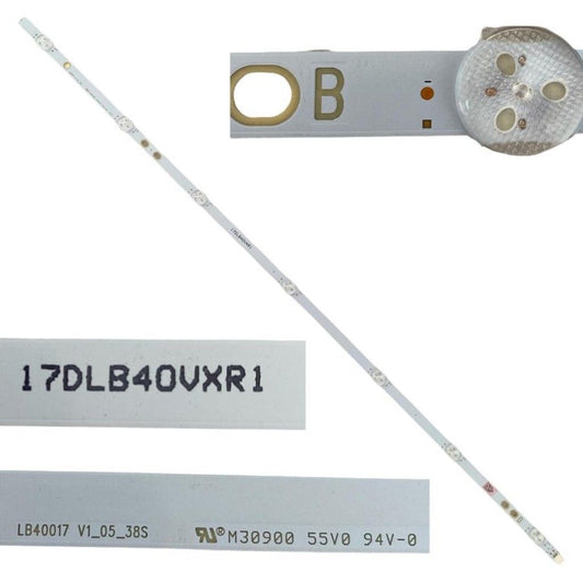Tira 7 leds Telefunken TE40282N25CXH 17DLB40VXR1 TYPE B LB40017 M30900 swap de desmontaje