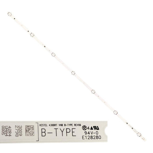 Tira 7 leds Telefunken TE43282S25T2K B-TYPE VESTEL 4300RT VNB B-TYPE REV06 swap de desomontaje