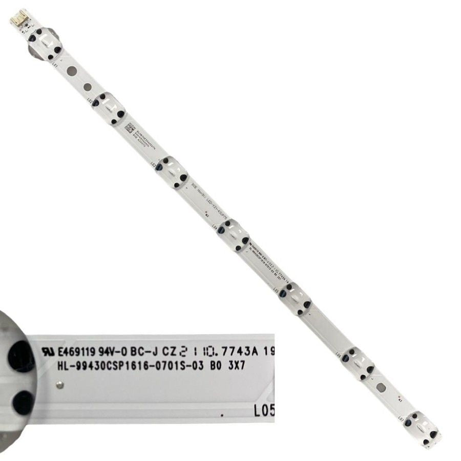 Tira 7 leds LG 43UP75006LF E469119 HL-99430CSP1616-0701S-03