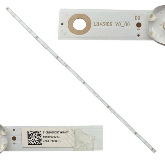 Tira 9 leds Philips 43PFT5503/12 LB43106 V0_00 4D677000001E swap de desmontaje