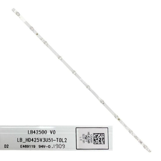 Tira 10 leds Hisense H43B7500 LB42500 V0 LB_HJD425V3U51-TOL2 swap de desmontaje