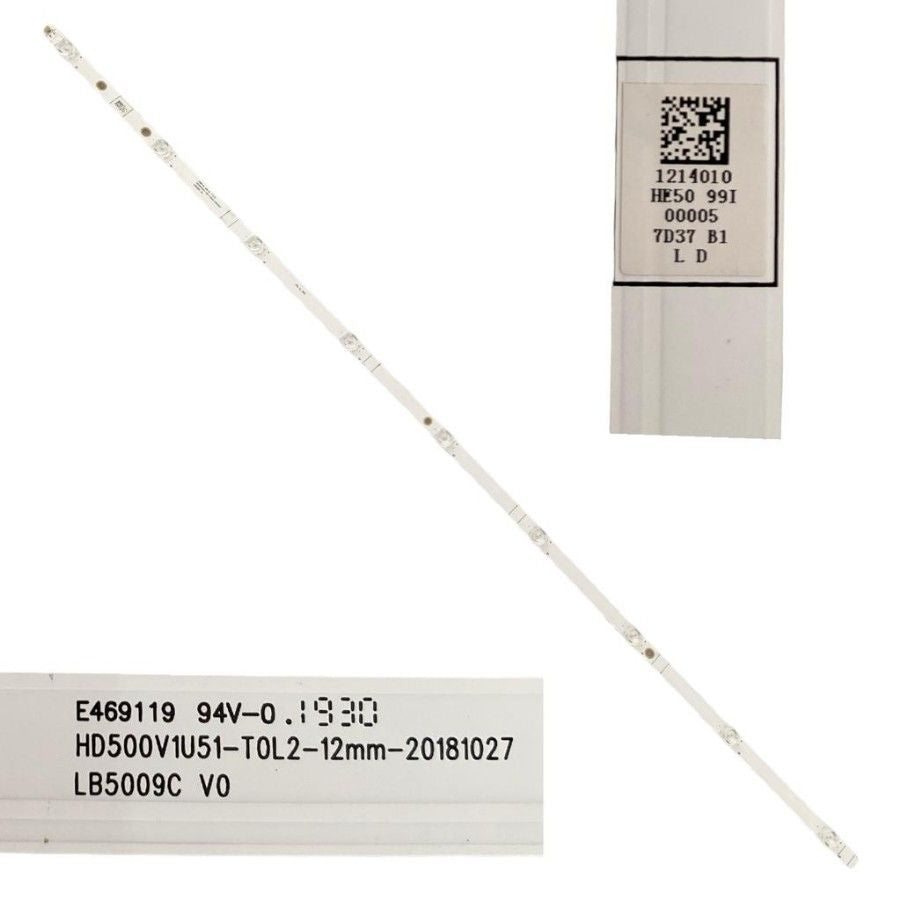 Tira 9 leds Hisense H50B7320 E469119 HD500V1U51-TOL2-12mm LB5009C swap de desmontaje