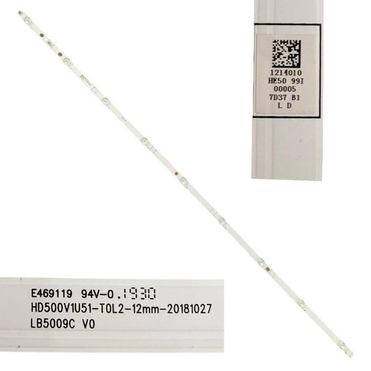 Tira 9 leds Hisense H50B7320 E469119 HD500V1U51-TOL2-12mm LB5009C swap de desmontaje