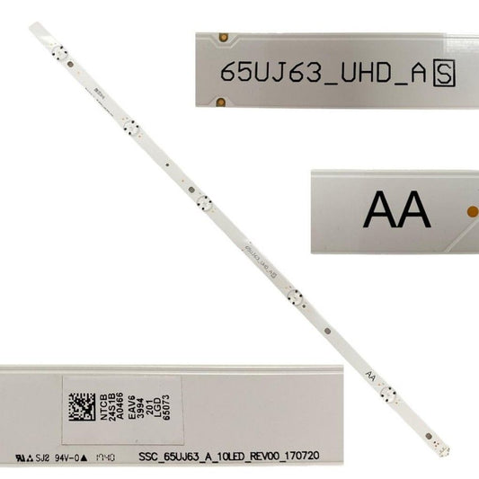 Tira 5 leds LG 65UJ630V 65UJ63_UHD_A S AA SSC_65UJ63_A_10LED_REV00_170720
